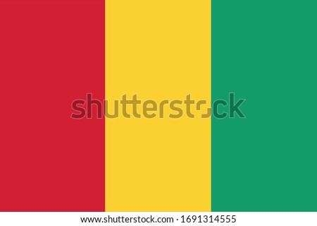 National flag of Guinea. Vector illustration.