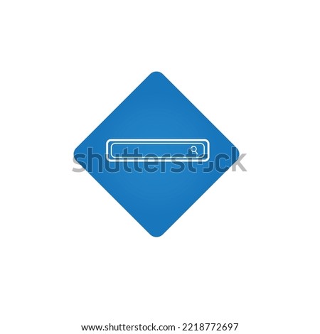 Search engine icon. Text box to search on the Internet. Vector illustration.
