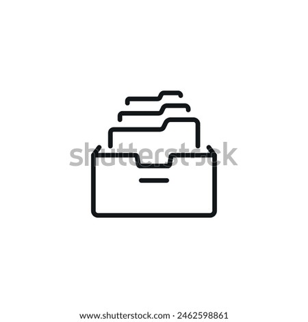 Archive. Project on the shelf linear icon. Thin line customizable illustration. Contour symbol. Vector isolated outline drawing. Editable stroke