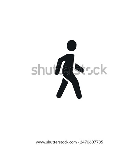 Human walks simple glyph icon. Vector solid isolated black illustration.