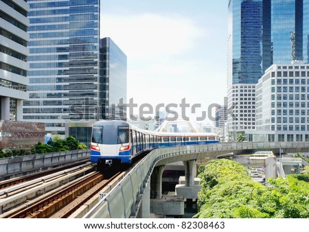 sky trian mass transit of bangkok thailand when you want go to downtown or business center central aria you can save time and budget.