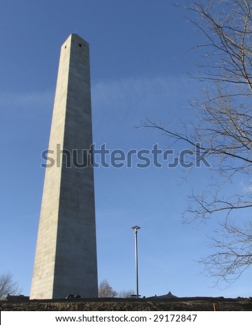 The Bunker Hill Monument commemorating the American Revolutionary War in Boston