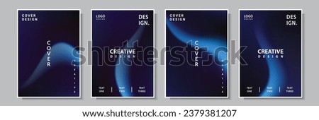 modern light wave gradation mesh blue color abstract cover template background, set collection design vector