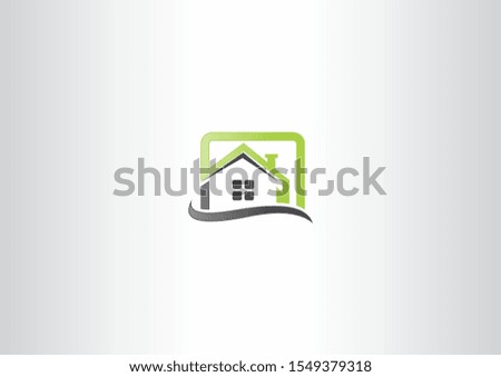 Creative House home logo with Green and Black color concept