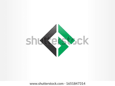 Letter G vector logo design. Split square symbol concept