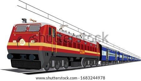 Indian Super Fast Train Illustration