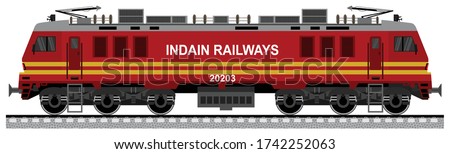 Indian Railway Train Engine illustration