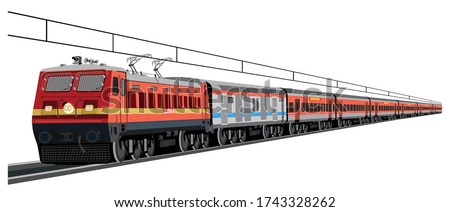 Indian Railway Rajdhani Express train illustration