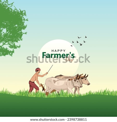 Illustration of Happy Farmers Day creative Concept