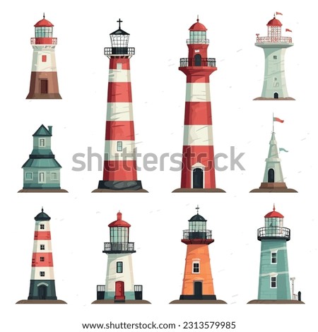 guiding light. Collection of images capturing the beauty and symbolism of lighthouses, standing tall and illuminating the way