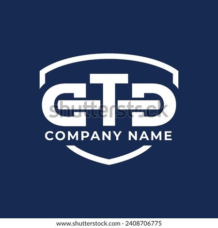 Letter CTD with Shield logo design icon template