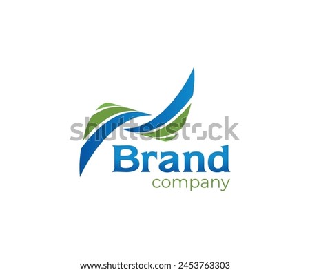 Company logo letter N wave logo design template