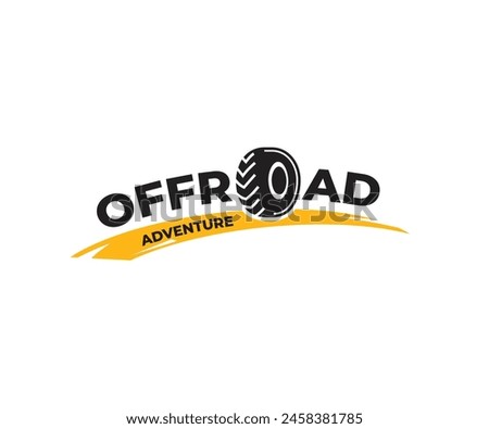 Offroad adventure with tire logo icon design illustration