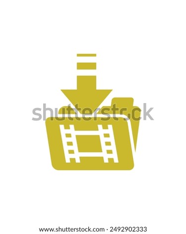 Movie download icon logo design template