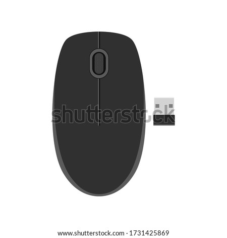 Computer mouse vector icon, wireless mouse, usb, isolated on white backgound