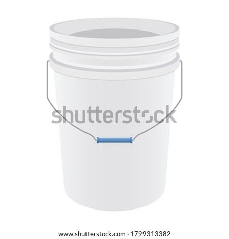 Vector illustration of gallon white plastic bucket