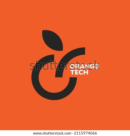 Minimal flat fruit logo illustration healthy food icon, illustration vector logo design