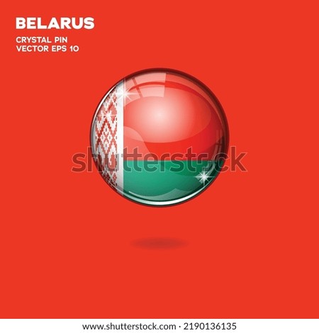 3d realistic shiny plastic ball or ball with Belarus flag