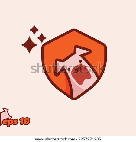 Dog and shield icon. Dog and shield vector icon. Dog and shield vector icon