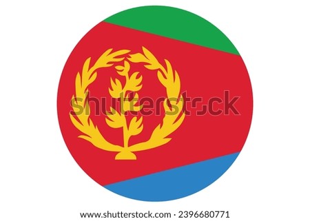 Flag of Eritrea. Eritrean national symbol in official colors. Template icon. Abstract vector background. Round glass light ball, 3D big bubble, sphere.