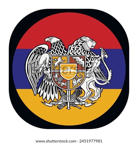 Coat or arms of Armenia. Armenian national symbol in official colors. Template icon. Abstract vector illustration.