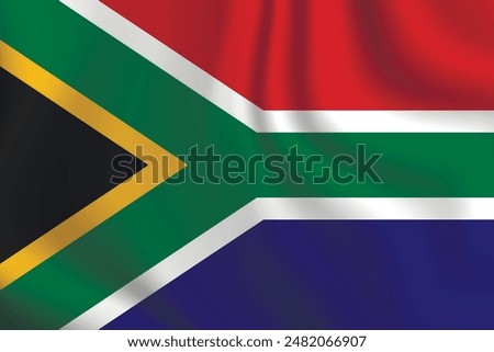 Flag of Republic of South Africa. RSA national symbol in official colors. Template icon. Abstract vector background.