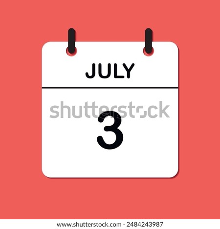 July 3. Daily Calendar icon for design. Simple design for business brochure, flyer, print media, advertisement. Easily editable.