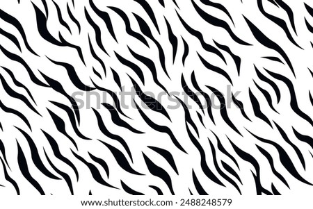 Abstract modern zebra seamless pattern. Animals trendy background. White and black decorative vector stock illustration for print, card, postcard, fabric, textile. Modern ornament of stylized skin.