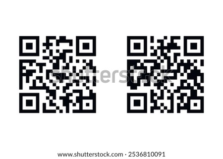 Barcode isolated on white background. Code stripes sticker. Barcode labels, customers qr code.