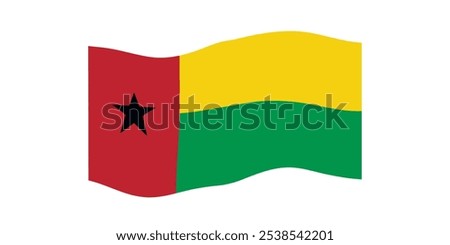 Flag of Guinea-Bissau. National symbol in official colors. Template icon. Abstract vector background.