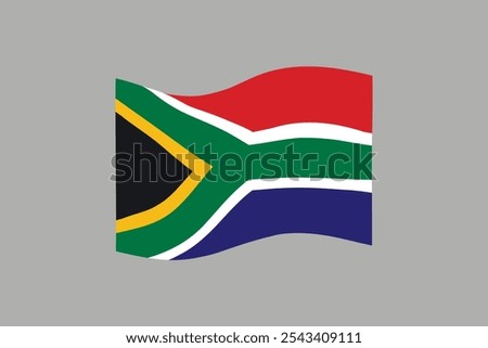 Flag of Republic of South Africa. RSA national symbol in official colors. Template icon. Abstract vector background.