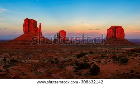 Sunset at Monument Valley, Arizona