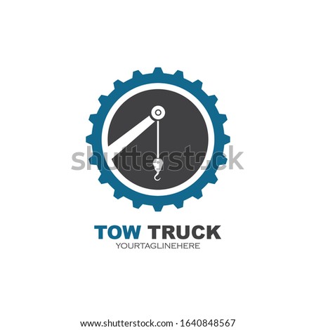 tow truck vector icon logo design template