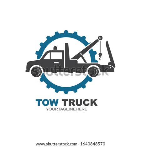 tow truck vector icon logo design template