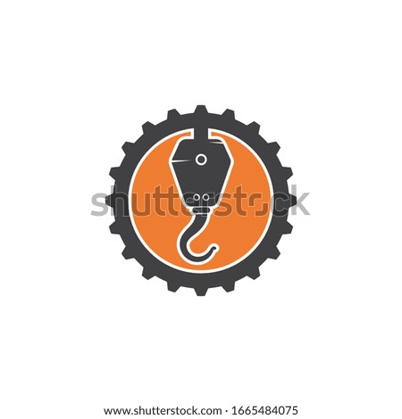 crane hook  vector icon logo design template