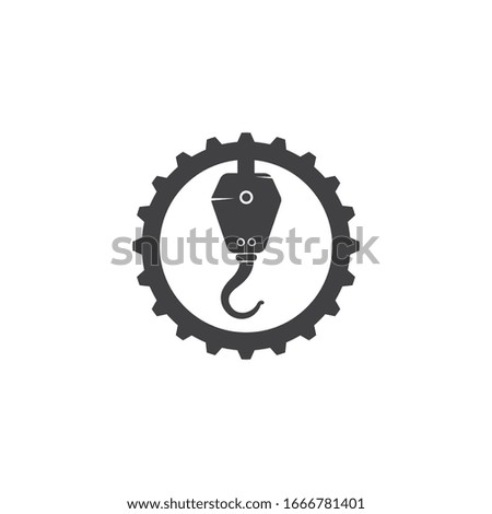 crane hook  vector icon logo design template