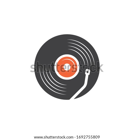 vinyl disc music vector icon illustration design template