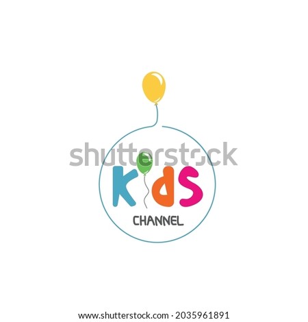 kids tv channel icon vector illustration design template web
