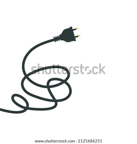 electric cord with tangled cable vector illustration design  template