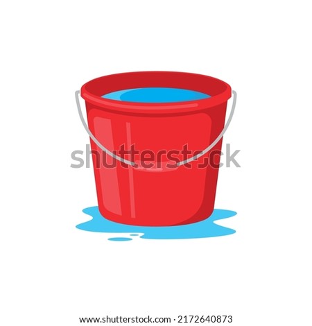 red water bucket element vector design template web