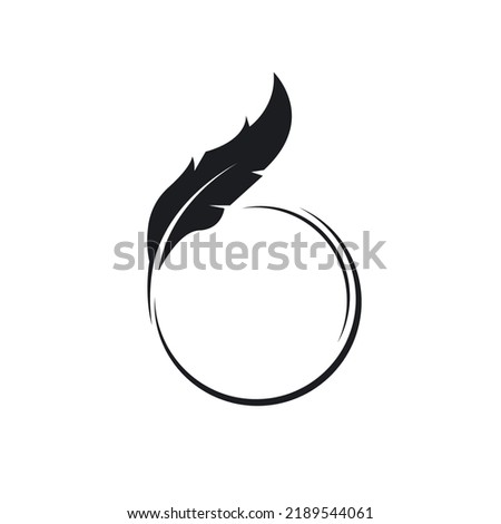 circle feather icon illustration vector template design