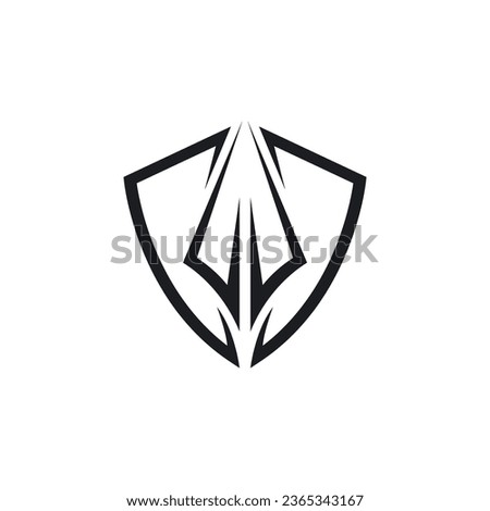 black GD letter spear and shield icon vector concept design template web