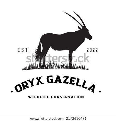 Oryx Gazella logo, company logo design idea, vector illustration