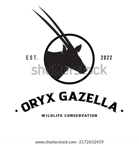 Oryx Gazella logo, company logo design idea, vector illustration