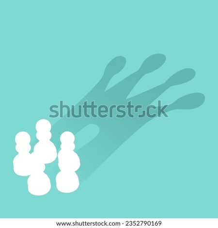 Crown shadow chess pawn graphic design poster, vector illustration