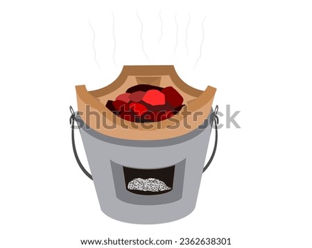 Clay stove on a white background.