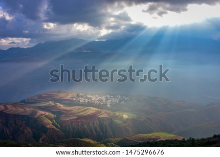 Similar – Image, Stock Photo ***3000*** Reflection of sun in puddle with ice and foliage closeup bokeh