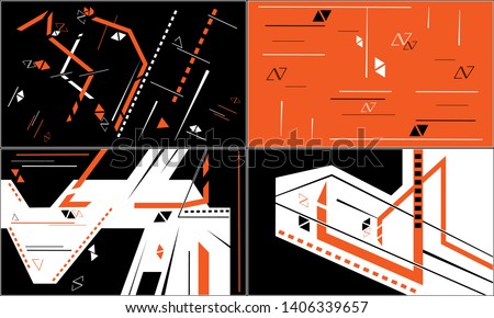 simple triangles and lines patterns on a black background