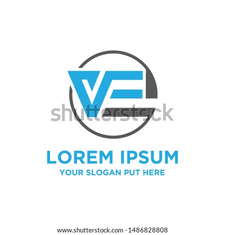 VE Or GVF Letter logo vector design template