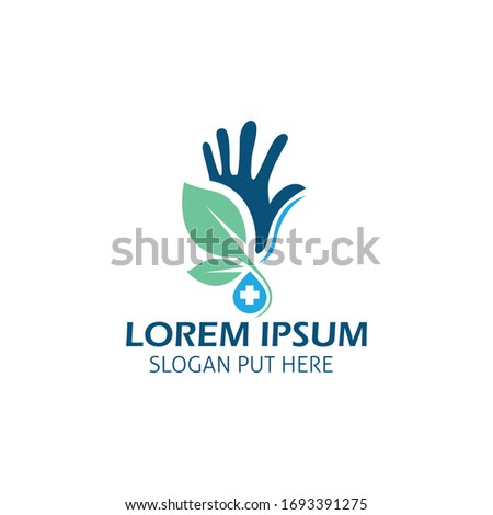 Hand sanitizer logo design. hand-wash drop logo. handcare liquid logo design template